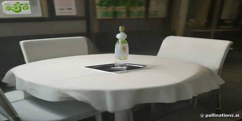 테이블 위에 세워진 깔끔한 네이버 영수증 리뷰 이벤트 안내 미니 아크릴 스탠드
