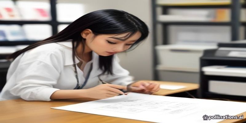 홍보물 디자인을 검토하고 시안을 확인하는 작업