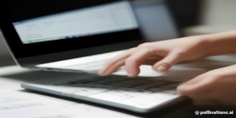 노트북으로 세무 신고 시스템에 접속한 모습