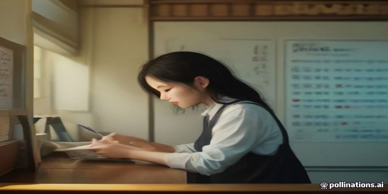 메뉴판에 가격을 적고 있는 가게 주인