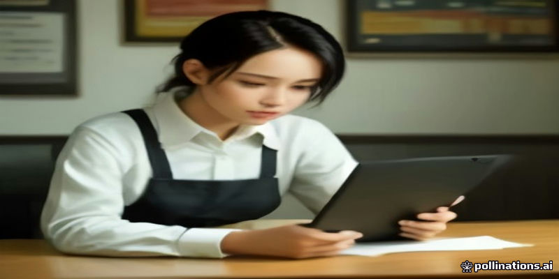 홈택스 화면을 보는 자영업자