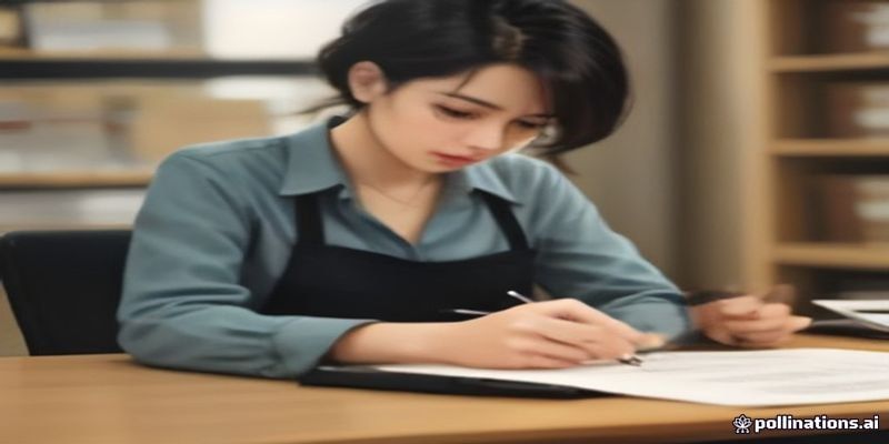 서류와 물품 견적서를 검토하는 사장님